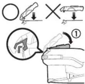Diagram illustrating car seatbelting and lifting mechanism with labeled parts and directional arrows