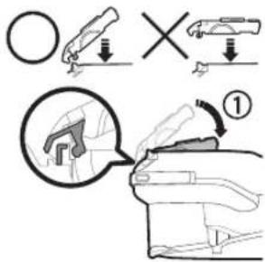 Diagram illustrating car safety instructions with icons and labeled steps