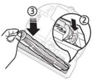 Diagram showing a hand holding a device with labeled parts, including numbered annotations ② and ③.