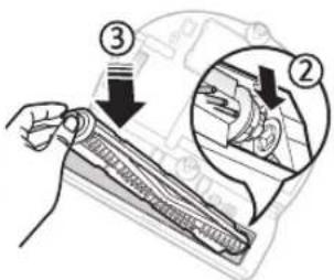 Diagram showing a hand holding a device with labeled parts, including numbered callouts (② and ③) indicating different components or functions.