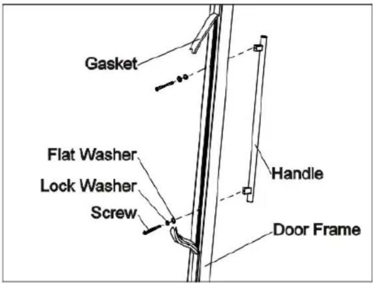 Gasket Flat Washer Lock Washer Screw Handle Door Frame