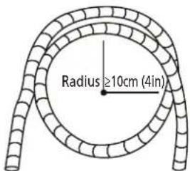 Radius ≥10cm (4in)