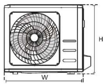 COMFEE CF-XTW09 OU - UNIT MOUNTING DIMENSIONS - 2