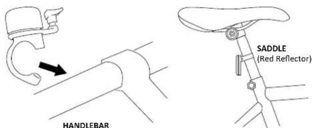 HANDLEBAR SADDLE (Red Reflector)