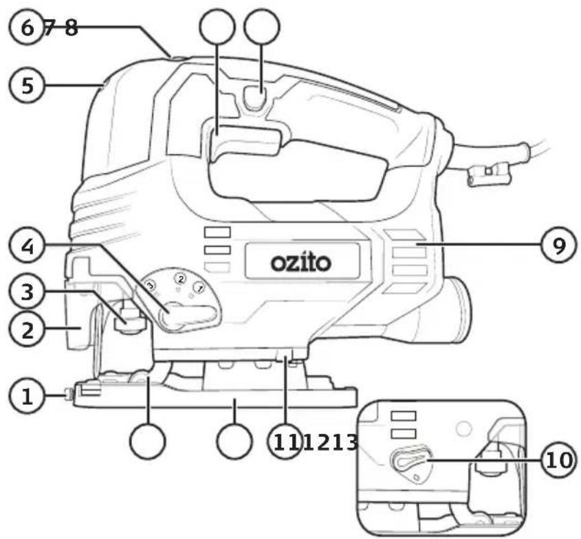 6 7 8 5 4 3 2 1 ozito 9 11 12 13 10