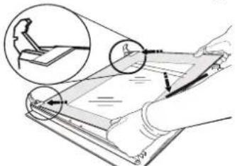 Diagram illustrating a hand holding a device with an inset showing a close-up of the device's tip and handle.