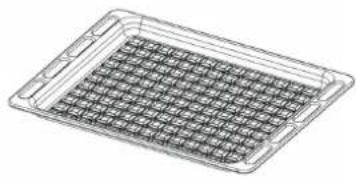 3D wireframe rendering of a rectangular tray with a grid pattern, with no text or symbols.