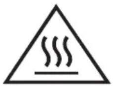 Warning symbol with steam inside a triangle, indicating heat or smoke hazard