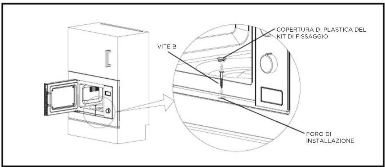 VITE B COPERTURA DI PLASTICA DEL KIT DI FISSAGGIO FORO DI INSTALLAZIONE