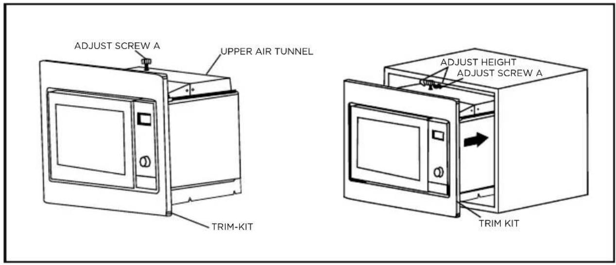 ADJUST SCREW A UPPER AIR TUNNEL TRIM-KIT ADJUST HEIGHT ADJUST SCREW A TRIM KIT