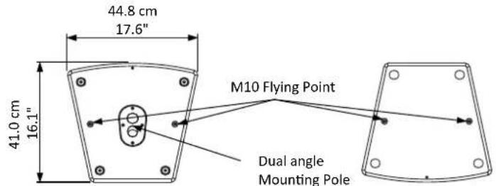 44.8 cm 17.6" 41.0 cm 16.1" M10 Flying Point Dual angle Mounting Pole