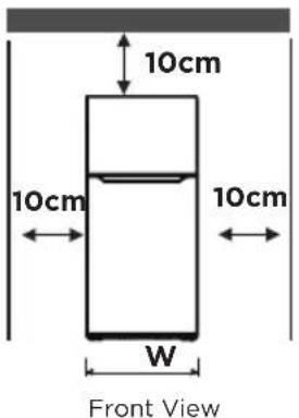 10cm 10cm 10cm W Front View