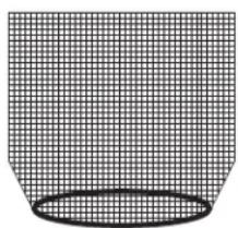 Pure grid pattern with a curved oval at the bottom (no text or symbols)