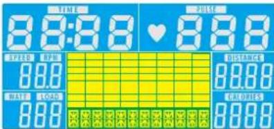 8:8:88 8:88 SPEED RPM 88.0 WATER LOADS 88.0 DISTANCE 88.00 CALORIES 88.00