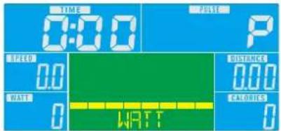 TIME 0:00 PULSE SPEED 0.0 WATT 0 DISTANCE 0.00 CALORIES 0 WATT
