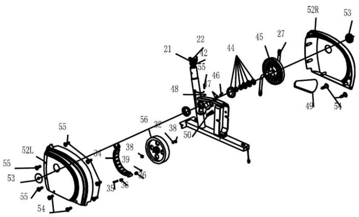 York Fitness Performance Recumbent Bike YRK53116A - EXPLODED DIAGRAM - 2