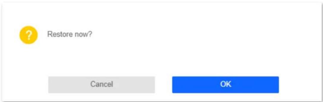 Restore now? Cancel OK