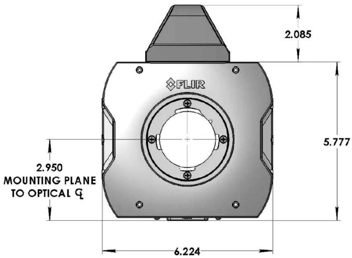 FLIR 2.085 2.950 MOUNTING PLANE TO OPTICAL Q 6.224 5.777