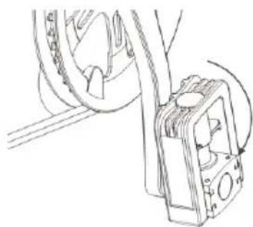 Line drawing of a mechanical device with hoses and a control panel (no text or symbols)