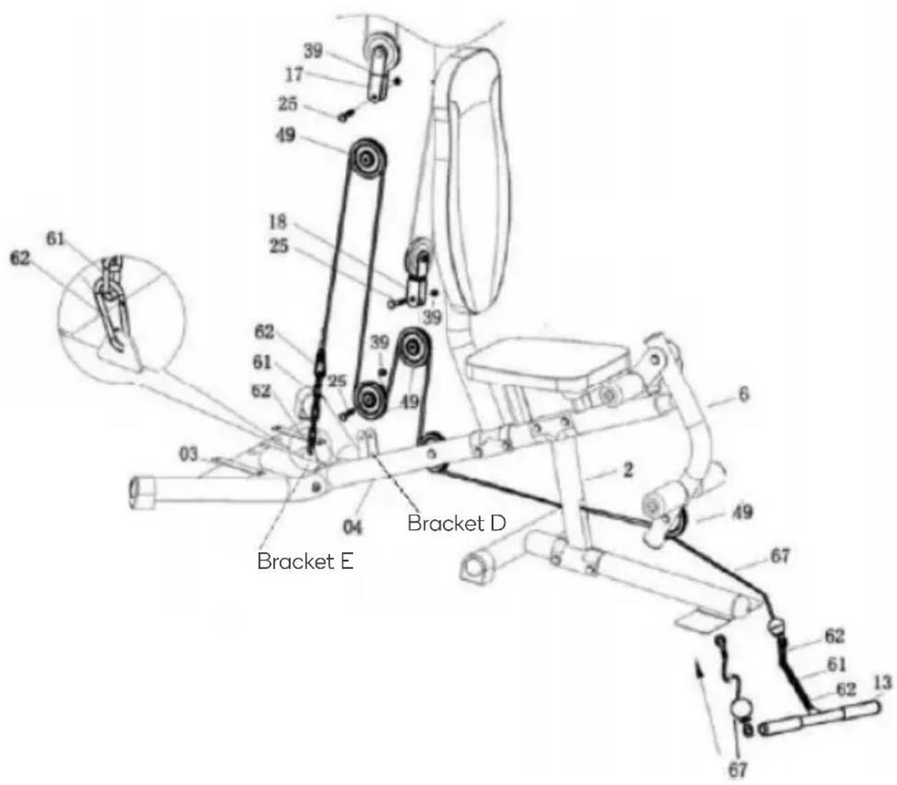 39 17 25 49 18 25 62 61 62 62 61 62 25 39 49 03 04 Bracket E Bracket D 6 2 49 67 62 61 62 13 67