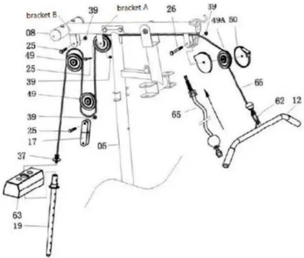 bracket B 39 bracket A 26 39 49A 50 08 25 49 25 39 49 39 25 17 37 05 65 65 62 12 63 19