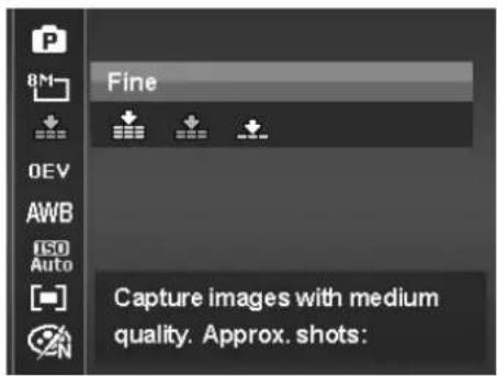 Fine Capture images with medium quality. Approx. shots: