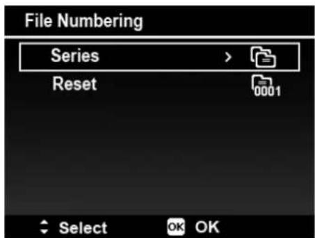 File Numbering Series > Reset 0001 Select OK OK