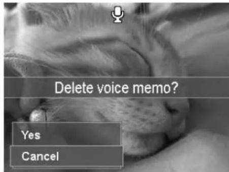 Delete voice memo? Yes Cancel