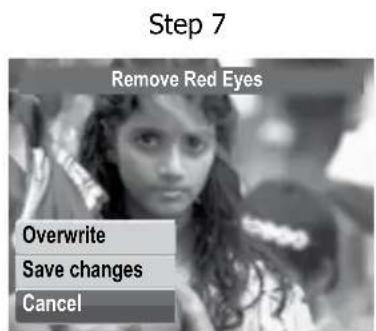 Step 7 Remove Red Eyes Overwrite Save changes Cancel