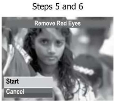 Steps 5 and 6 Remove Red Eyes Start Cancel