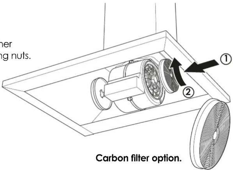 ner ing nuts. ① ② Carbon filter option.