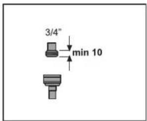 3/4" min 10