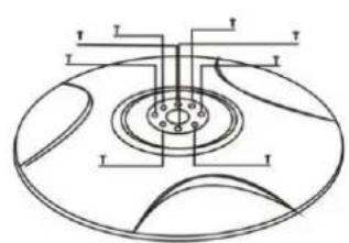 Technical diagram of a mechanical component with labeled parts and cross-sectional view