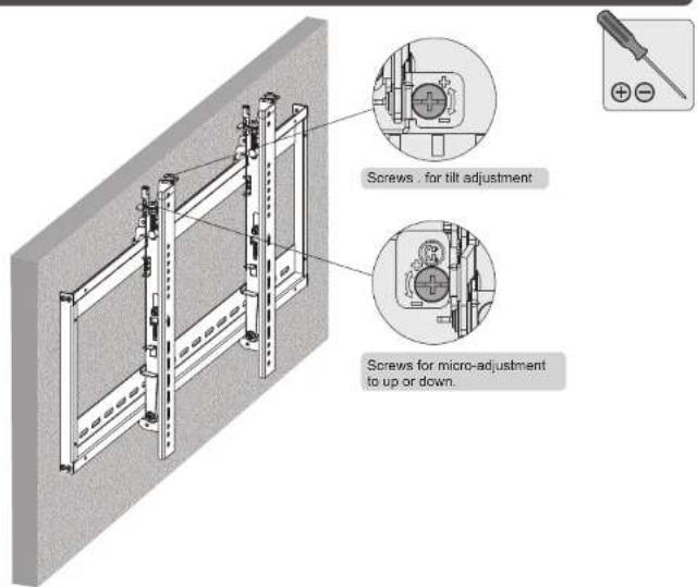 Screws . for tilt adjustment Screws for micro-adjustment to up or down.