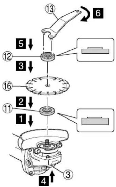 Exploded view diagram of a mechanical assembly with numbered parts and component labels
