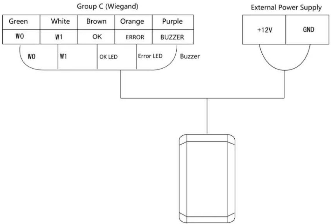 Hikvision DS-K1T105AE - Wiegand Card Reader Wiring - 1