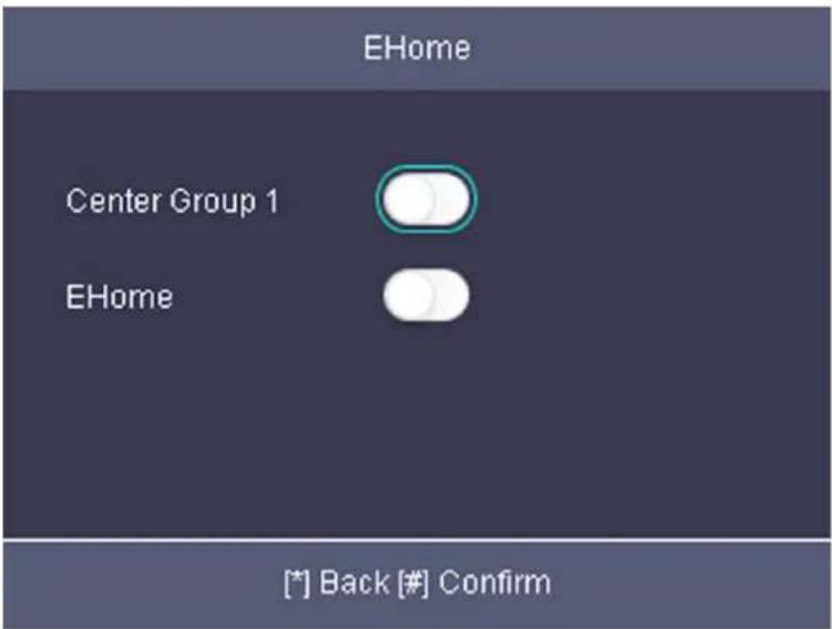 EHome Center Group 1 EHome [*] Back [#] Confirm