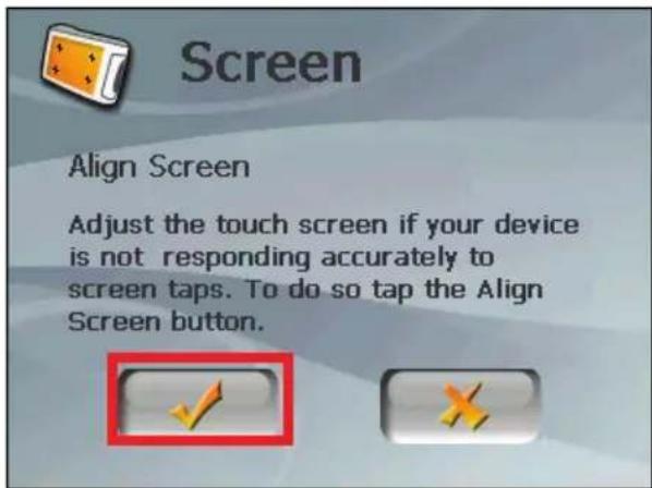 Screen Align Screen Adjust the touch screen if your device is not responding accurately to screen taps. To do so tap the Align Screen button.
