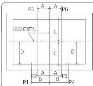 P5 A A P6 LINEA CENTRAL C D C D P2 A A P3 B B P4 P1