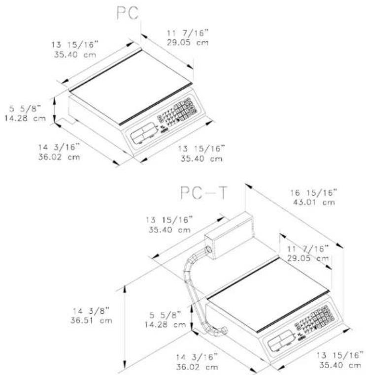 PC 13 15/16" 35.40 cm 11 7/16" 29.05 cm 5 5/8" 14.28 cm 14 3/16" 36.02 cm 13 15/16" 35.40 cm PC-T 13 15/16" 35.40 cm 16 15/16" 43.01 cm 11 7/16" 29.05 cm 14 3/8" 36.51 cm 5 5/8" 14.28 cm 14 3/16" 36.02 cm 13 15/16" 35.40 cm