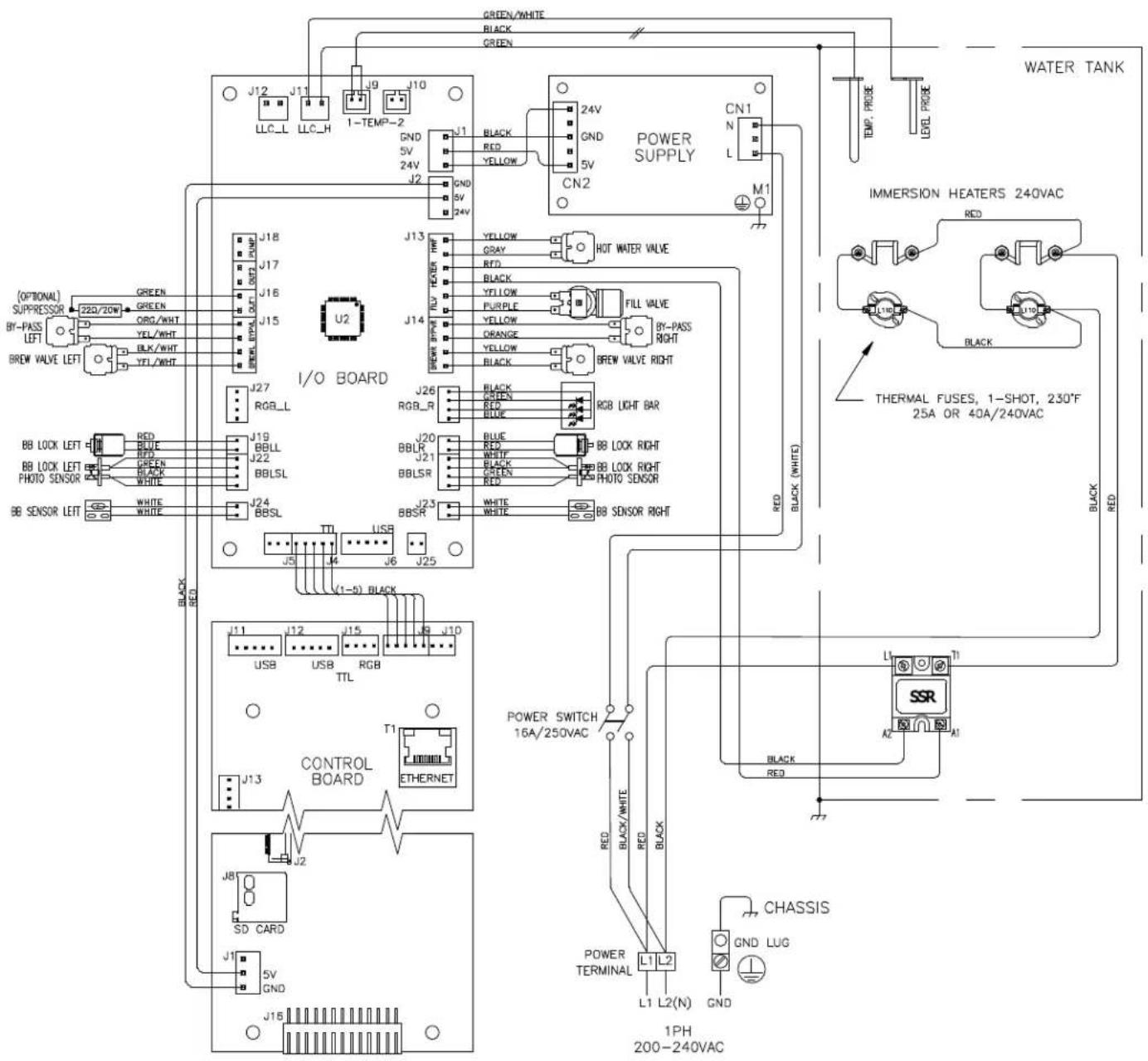 Fetco CBS-2232 - Wiring diagram 1401.00178.10 for the following SKU numbers-see page 3 - 1