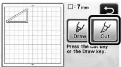 7 mm Draw Cut Press the Cut key or the Draw key.
