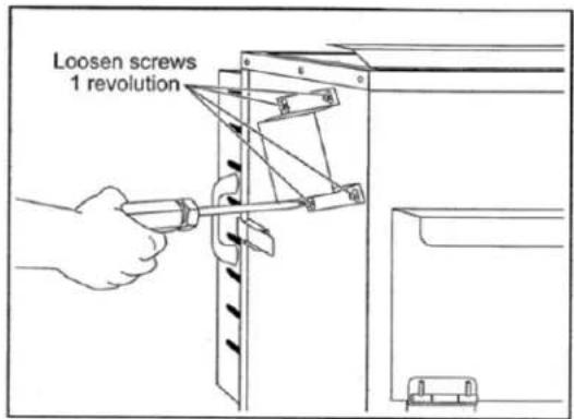 Loosen screws 1 revolution