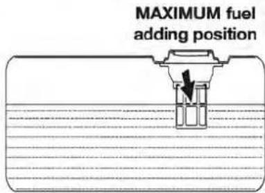MAXIMUM fuel adding position