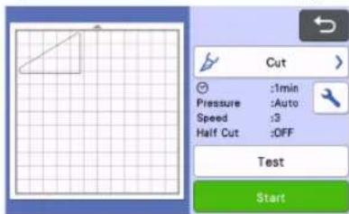 Cut Pressure :1min Speed :Auto Half Cut :3 :OFF Test Start