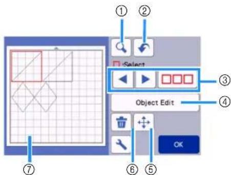 ① ② Select Object Edit ③ ④ ⑥ ⑤ OK