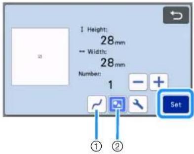 1 Height: 28 mm → Width: 28 mm Number: 1 - + Set ① ②