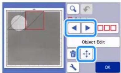 Screenshot of a graphic editing interface showing selection and object editing options with dropdowns and checkboxes