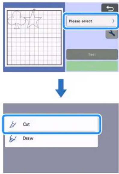 Please select Test Cut Draw
