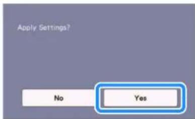 Apply Settings? No Yes